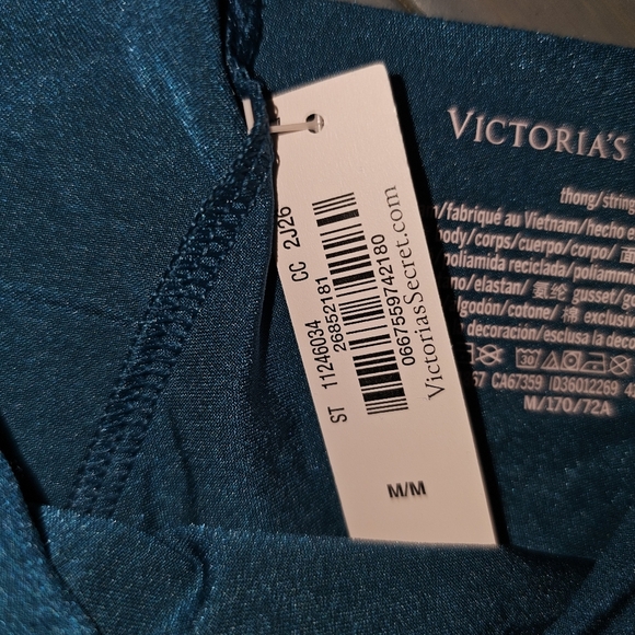 Victoria's Secret Teal Green No-Show Thong Panty Size Medium - Picture 6 of 8